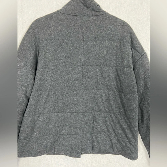 Eileen Fisher Quilted Organic Oversized Cotton Jacket in Charcoal Sz XXS - Picture 6 of 13